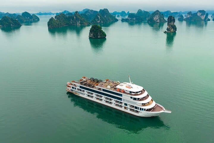 Ambassador Luxury Halong Bay Day Cruise with Buffet Lunch & Jacuzzi Views
