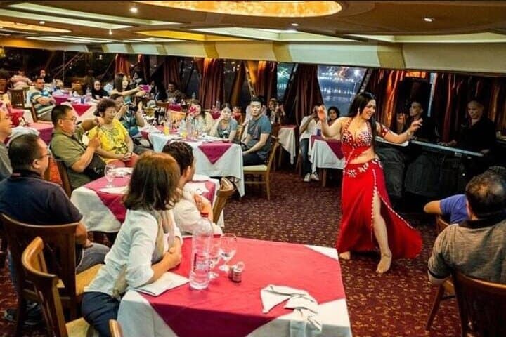 Evening Nile Dinner Cruise in Cairo — Open Buffet, Live Music & Hotel Transfer