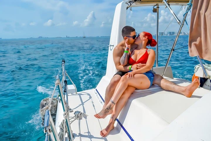All-Day Isla Mujeres Catamaran Cruise — Snorkel, Open Bar & Ice Bar Experience photo 2