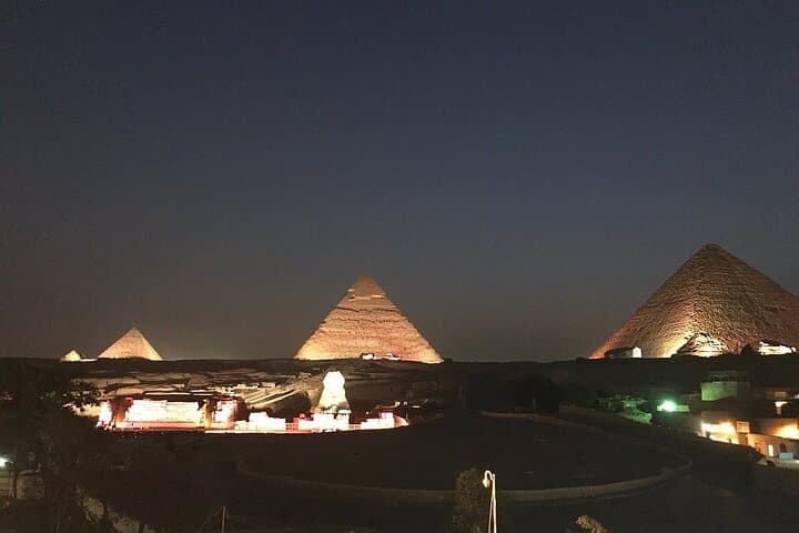 Giza Pyramids Night Light & Sound Show with Romantic Dinner