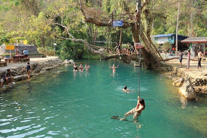 Vang Vieng Day Adventure: Blue Lagoon Zipline Kayak and Buggy Experience
