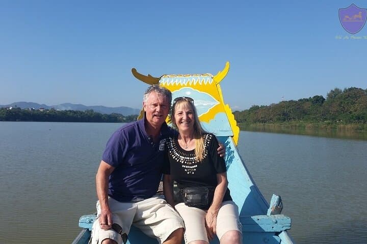 Hue Private Dragon Boat Cruise on the Perfume River — Sunset & Night Experience