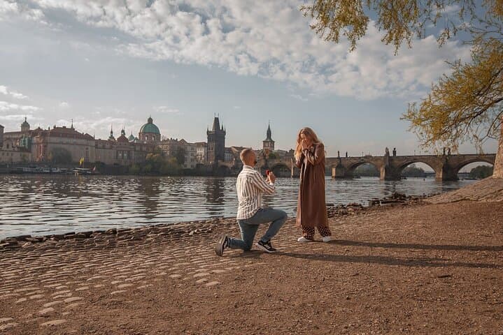 Prague Surprise Proposal and Portrait Photoshoot in Old Town