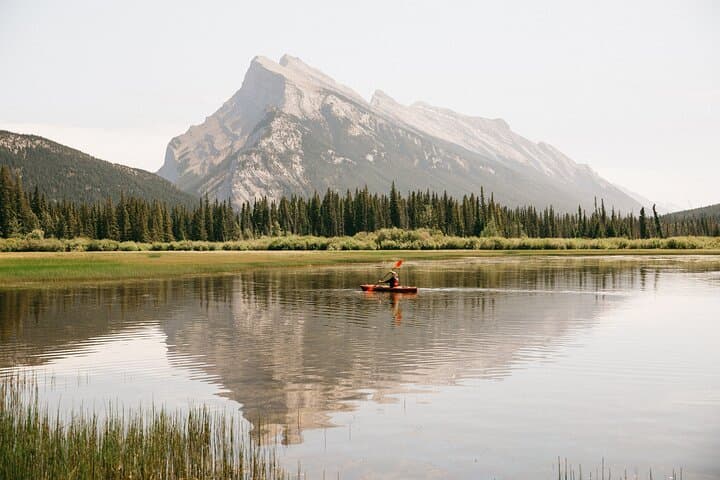 Bow River Double Kayak at Banff — Morning Paddle to Mount Rundle photo 2
