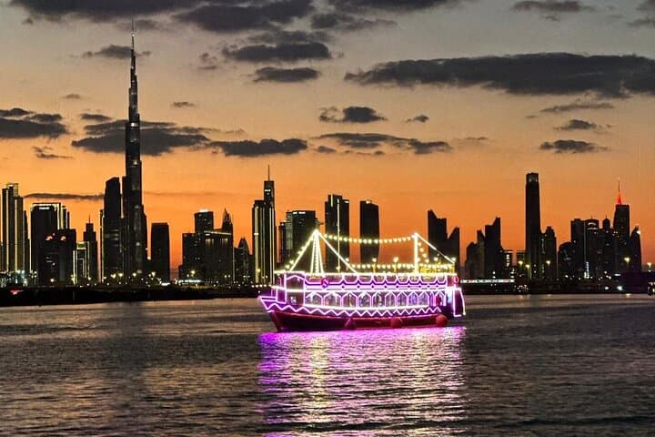 Dhow Dinner Cruise at Al Jaddaf: Sunset and Night Views on Dubai Creek