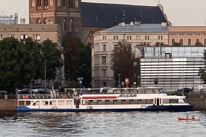 Riga Daugava River Cruise: 1-Hour Sightseeing Boat with Bar & WiFi