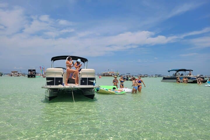 Crab Island Pontoon Escape: Lily Pad, Paddleboard & Party Gear in Destin photo 1