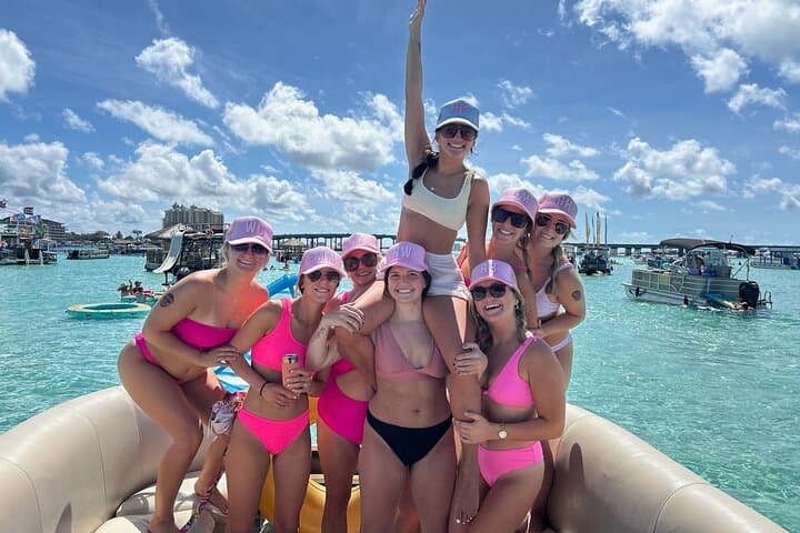 Crab Island Pontoon Party: Paddleboard, Lily Pad & Cooler in Destin
