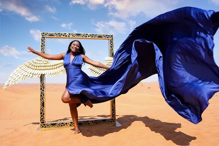 Dubai Desert Flying Dress Videography: Big Red Dunes Photo Experience