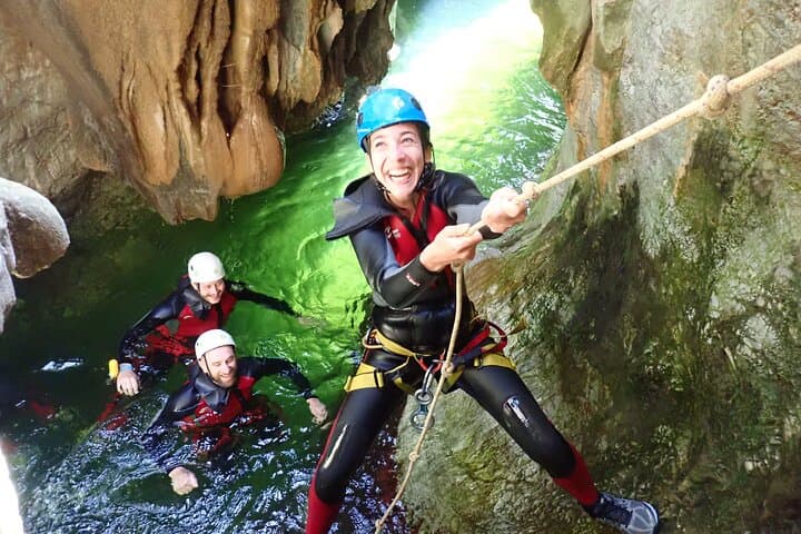 Guadalmina Canyon Canyoning from Marbella — Half-Day Jumps, Slides & Rappels