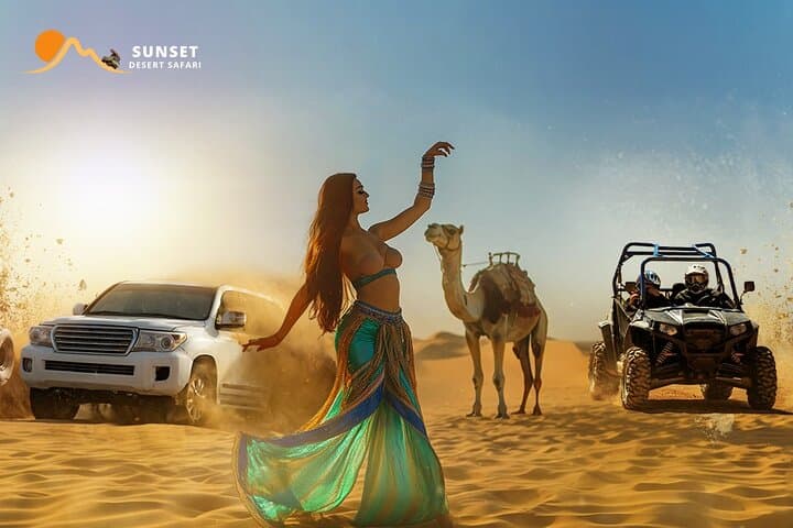 Sunset Desert Safari in Dubai: Dune Bashing, BBQ & Live Shows