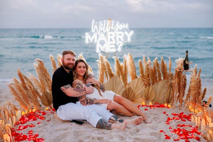 Miami Beach Night Proposal: Private Beach Marriage Proposal with Photographer photo 5