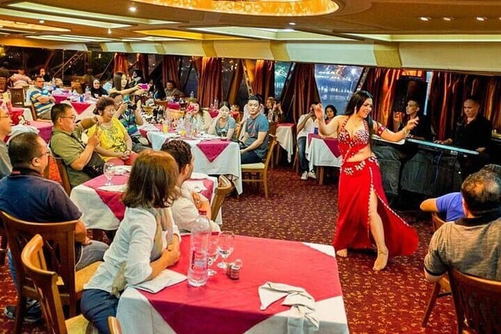 Luxury Night Nile Cruise Party in Cairo: Dinner, Tanoura & River Views
