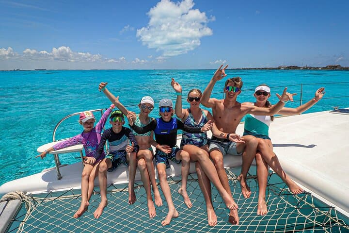 Private Cancún Catamaran: 4-Hour Snorkel Cruise at El Meco Reef