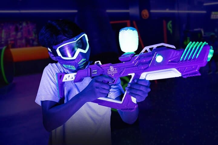 Toxic Blast at Dezerland Park Orlando — Black-Light Gel Blaster Arena Experience