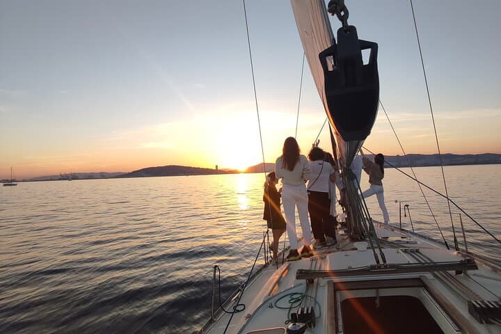 Barcelona to Badalona Sunset Sail: Snack, Swim & Paddleboard on a 36‑ft French Yacht