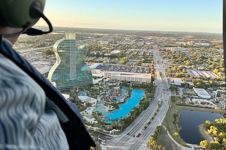 Sunset Helicopter Tour from Fort Lauderdale to Miami Beach — Hard Rock Guitar & Coastal Overflight