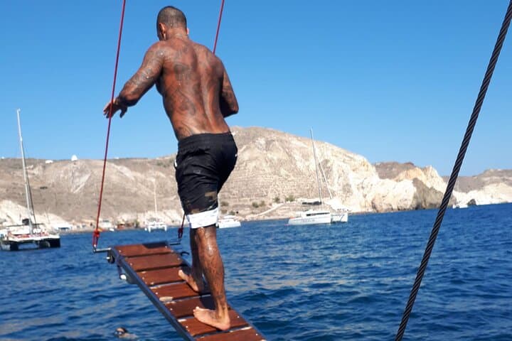 Santorini Volcano & Caldera Sunset Sailing — Hot Springs, Snorkel & Beach Stops