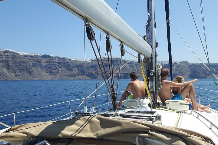 Santorini Volcano & Caldera Sunset Sailing — Hot Springs, Snorkel & Beach Stops photo 2