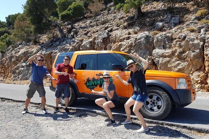 Crete VIP Full-Day 4x4 Land Rover Excursion — Off‑Road Safari to Waterfalls, Caves & Hidden Coves