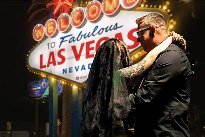 Goth Wedding at the Las Vegas Sign — Vow Renewal with Props, Props & Photos photo 1