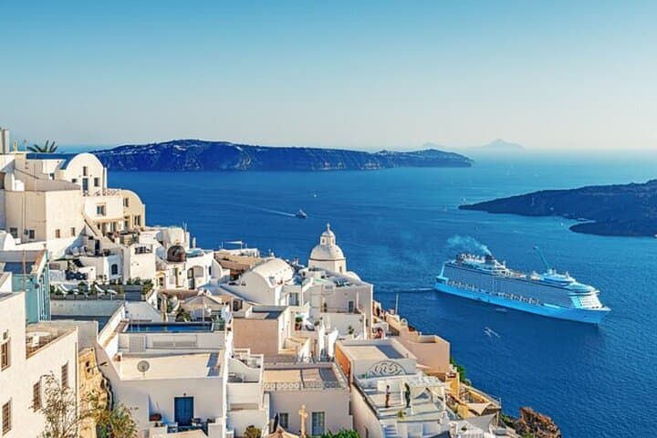 Skip Sky Tram Deluxe Five-Hour Santorini Tour — Firostefani, Oia & Perivolos Beach Shore Excursion photo 2