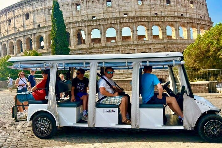 Rome Private Golf Cart Tour with Trastevere Wine & Food Tasting