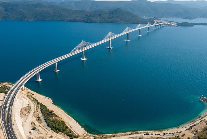 Korčula to Mostar & Kravice: Full-Day Oysters, Wine and Waterfalls Experience