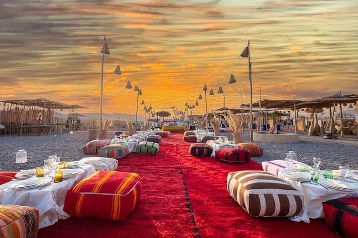Agafay Desert Sunset Dinner — Campfire Tagine, Camel Ride & Starry Show from Marrakech