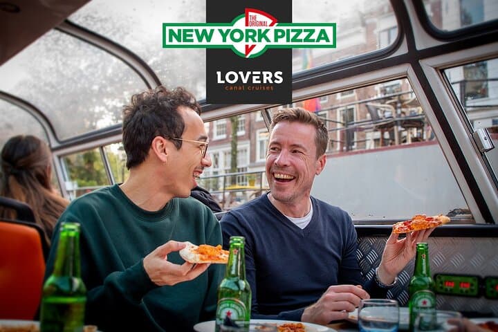Amsterdam Canal Pizza Cruise: 75-Minute Guided Tour with Drinks & Ice Cream