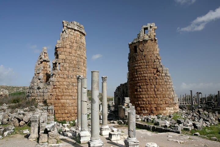 Perge, Aspendos & Kurşunlu Waterfall Day Tour from Side — Ancient Ruins and Pine-Forest Falls