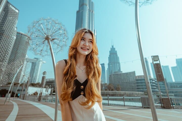 Burj Khalifa Portrait Photoshoot: Downtown Dubai Luxury Session