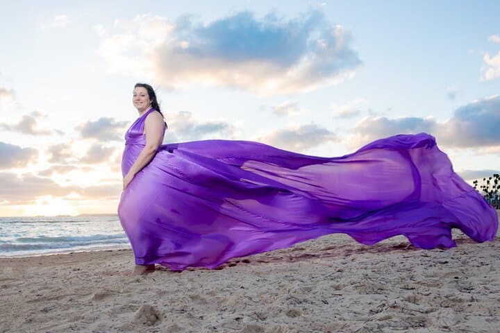 Punta Cana Flying-Dress Beach Photoshoot: Wind-Blown Portrait Session photo 5