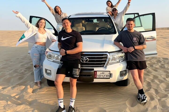 Doha Dinner Desert Safari: Evening Dune Bashing, BBQ & Camp Swim