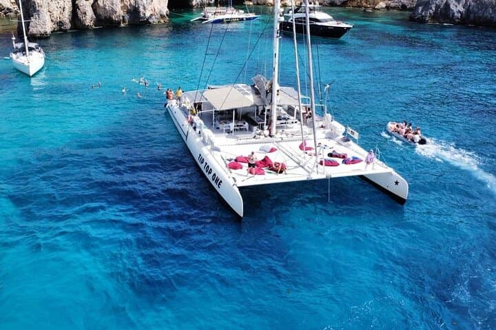 Comino and Grand Harbour Catamaran Cruise from Sliema