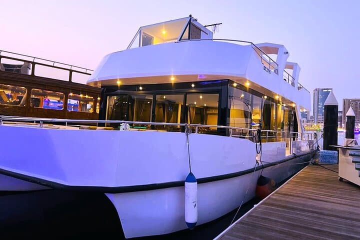 Dubai Water Canal Dinner Cruise: Dhow Night Cruise with Tanoura Show and Skyline Views