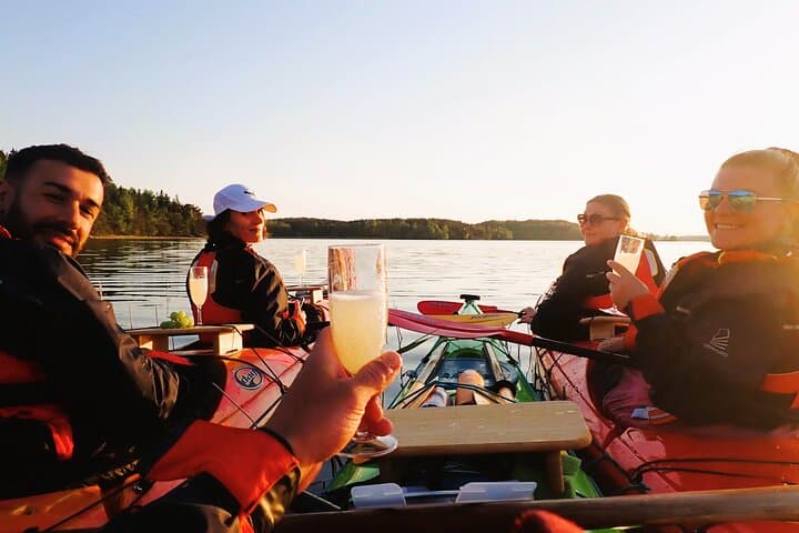 Sunset Kayaking in the Stockholm Archipelago: Fika Evening Paddle from Vaxholm
