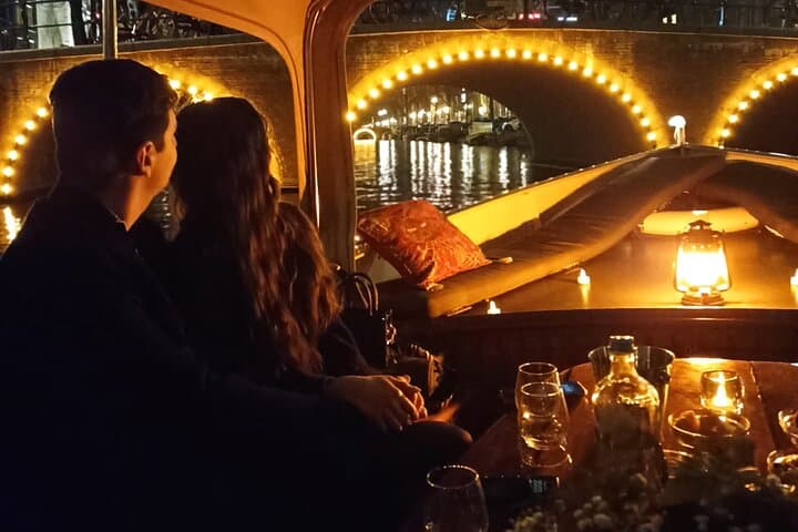 Amsterdam Private Romantic Night Canal Cruise with Prosecco & Snacks photo 2