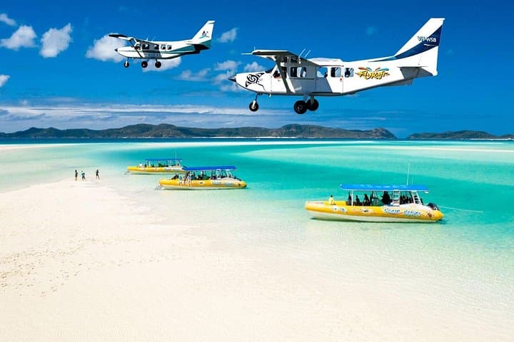 Whitsundays Fly‑Raft Day Trip: Whitehaven Beach, Hill Inlet & Heart Reef Scenic Flight photo 1