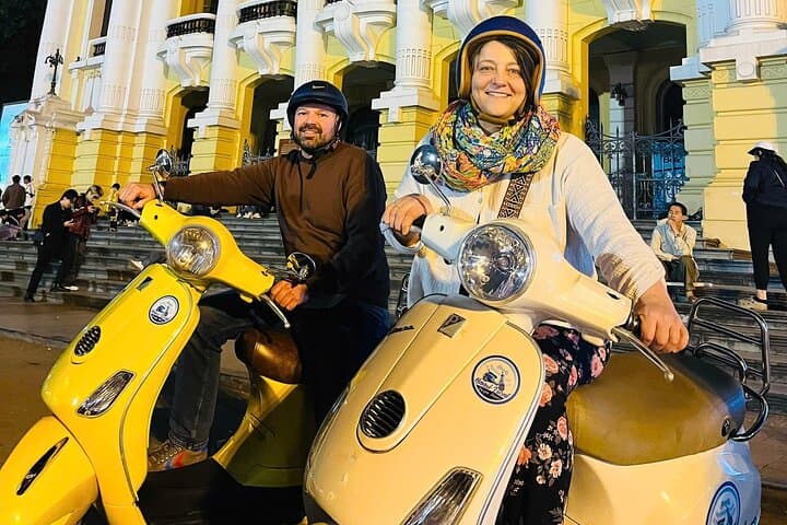 Hanoi Vespa Night Tour: Sunset Vespa Ride, Street Food & Train Street Experience