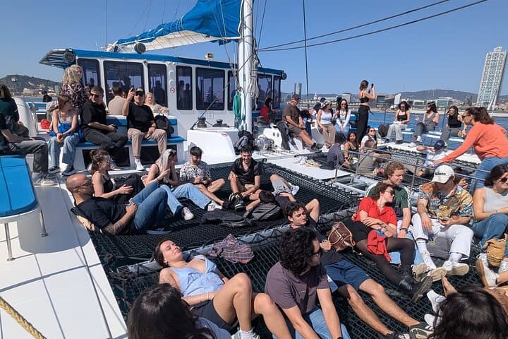 Barcelona Catamaran Cruise: Live Music, Welcome Drink & Coastal Sights