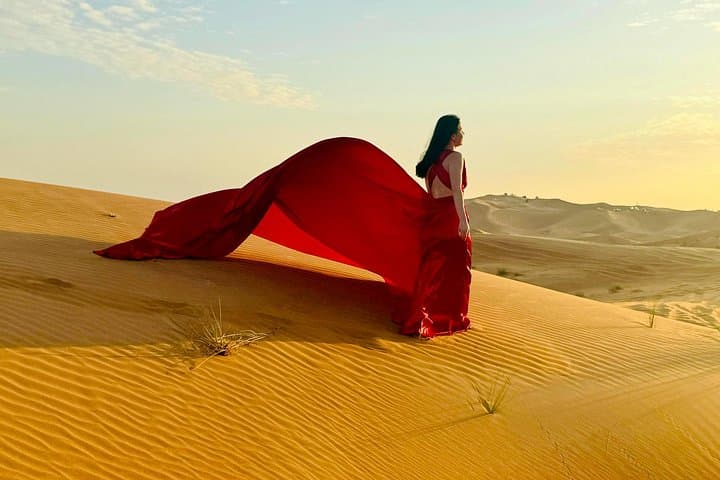 Dubai Evening Desert Safari with Flying Dress Photoshoot photo 1