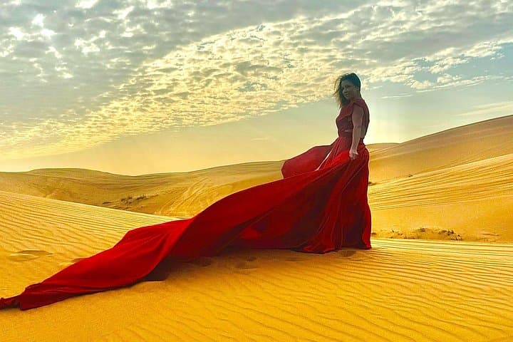Dubai Evening Desert Safari with Flying Dress Photoshoot photo 2