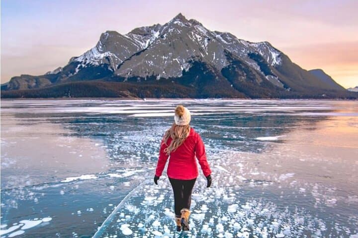 Icefields Parkway Day Tour: Athabasca Glacier, Abraham Lake Ice Bubbles & Scenic Falls