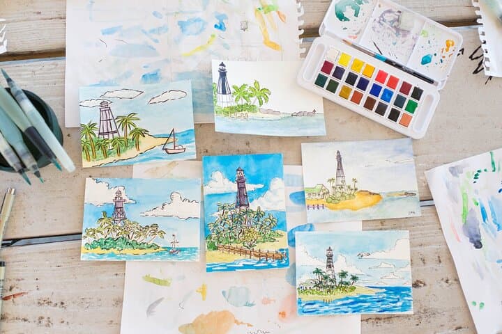Pompano Beach Watercolor Postcard Workshop at Hillsboro Inlet