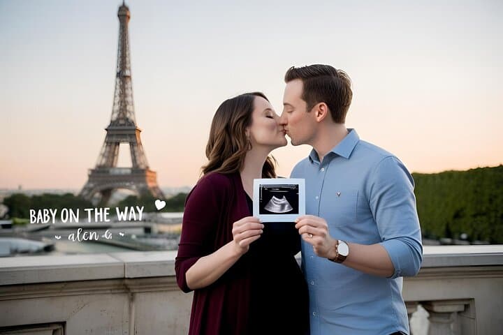 Eiffel Tower Pregnancy Photoshoot: Paris Maternity Session