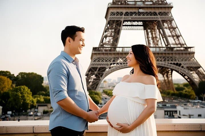 Eiffel Tower Pregnancy Photoshoot: Paris Maternity Session photo 6