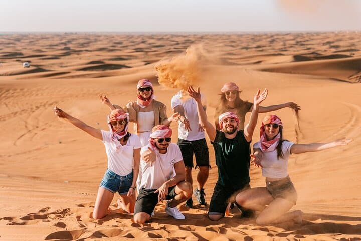 Morning Dubai Desert Safari: Camel Ride, Sandboarding & Dune Bashing at Sunrise photo 1
