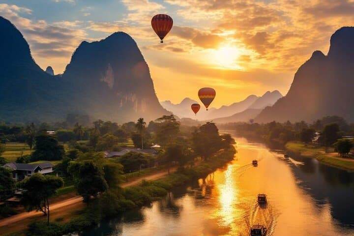 Vang Vieng Cloud Walk: Hot Air Balloon and Paragliding Flight Over Nam Song photo 3