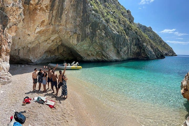 Vlora to Grama Bay Speedboat: Blue Cave, Secret Beaches & Ancient Rock Carvings photo 4
